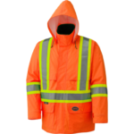 PIO 5594 – Hi-Viz 150D Lightweight Waterproof Safety Jacket w Detachable Hood – Prod Img