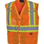 PIO 6938A – Hi-Viz Drop Shoulder Safety Vest with Snaps – Prod Img