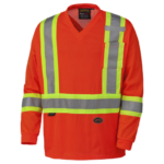 PIO 6984 – Hi-Viz Traffic Micro Mesh Long-Sleeved Safety Shirt – Prod Img