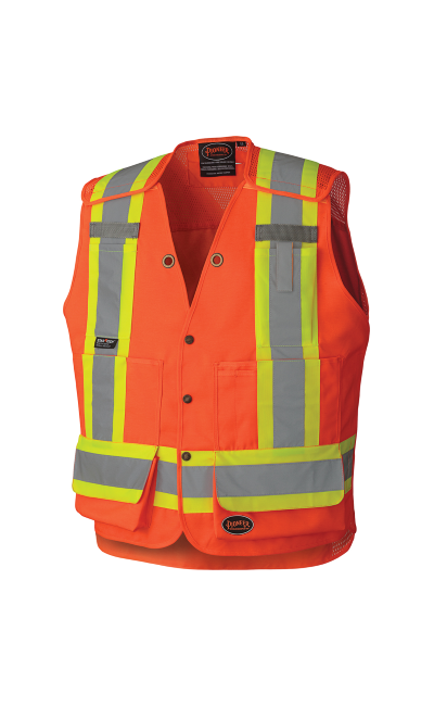 PIO 6695 – Hi-Viz Drop Shoulder Tear-Away Surveyor’s Safety Vest – Prod Img