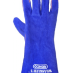 RON 75-485 – Ronco Wrangler’s Blue Fully Lined Split Leather 5 Finger Welding Glove