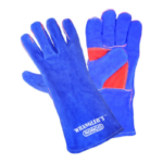 RON 75-485 - Ronco Wrangler's Blue Fully Lined Split Leather 5 Finger Welding Glove